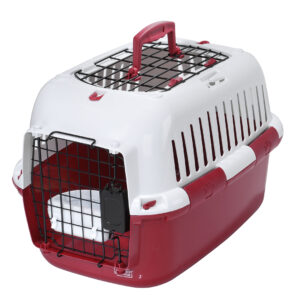 Transportin para perro rojo apertura superior 49cm